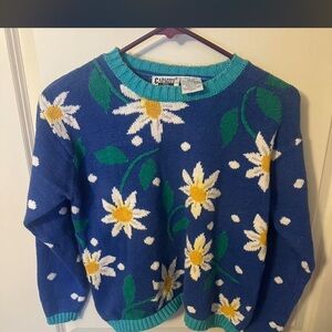 VINTAGE Daisy Floral Women's Sweater